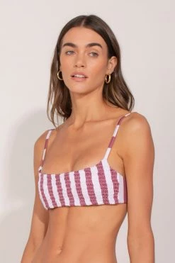 Ancora Official Online Store Top The Scrunchie Stripes Dark Cherry