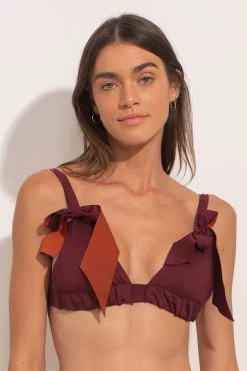 Ancora Official Online Store Top The Sundown Bow Bikini Redwood