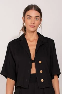 Ancora Official Online Store Resortwear Collection Blouse The Cali Jetsetter Black
