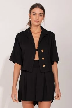 Ancora Official Online Store Resortwear Collection Blouse The Cali Jetsetter Black