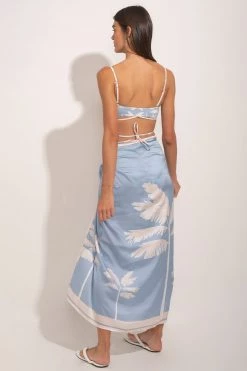 Ancora Official Online Store Women Cover Up Blue Bay Palm