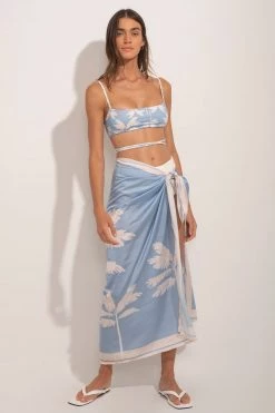 Ancora Official Online Store Women Cover Up Blue Bay Palm