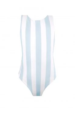 Ancora Official Online Store One Piece Swimmer Stripes Light Blue