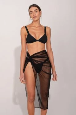 Ancora Official Online Store Resortwear Collection Skirt The Lace Draped Black