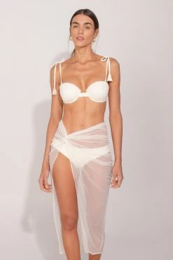 Ancora Official Online Store Resortwear Collection Skirt The Lace Draped Ivory