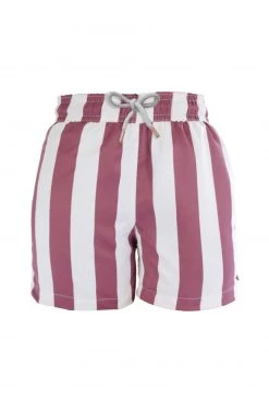 Ancora Official Online Store Swim Trunk Swimmer Stripes Dark Cherry Kids