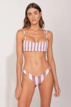 Ancora Official Online Store Women Top The Scrunchie Stripes Nude